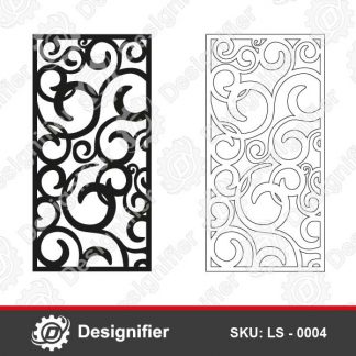 Ornament cut panel LS0004 design ready for cutting with many technology cutters like laser and plasma