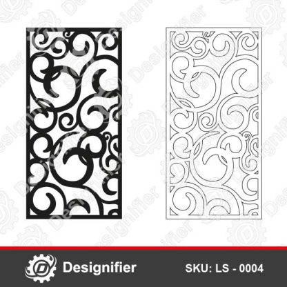 Ornament cut panel LS0004 design ready for cutting with many technology cutters like laser and plasma
