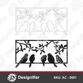 Birds Laser Cut AC0001 design can be used to make nice decorative application in wall art