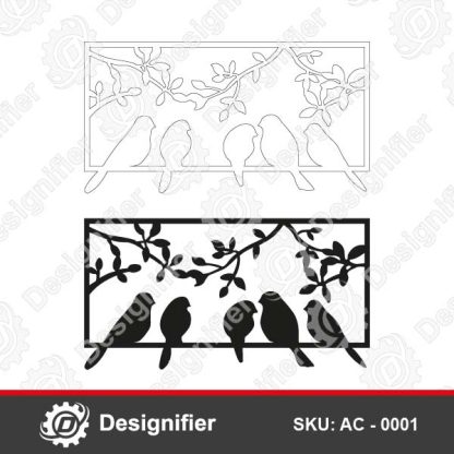 Birds Laser Cut AC0001 design can be used to make nice decorative application in wall art