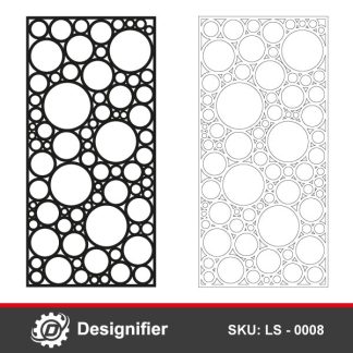 Decorative Panel Circles LS 0008 Design is a DXF file ready for cutting using Laser cutter or CNC system to make decorations with circles