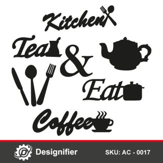 Add a personal touch to the kitchen or dining room using the Kitchen Decoration Set AC0017 vector file