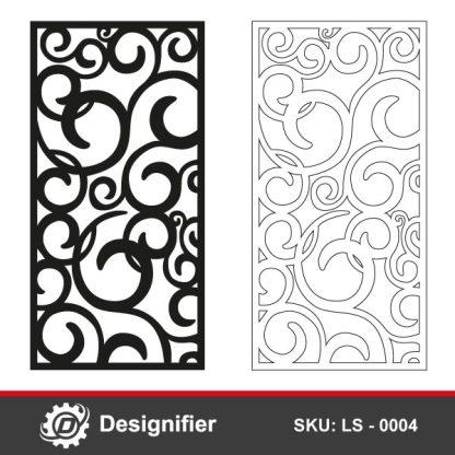 Ornament cut panel LS0004 design ready for cutting with many technology cutters like laser and plasma