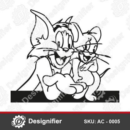 You can make nice decoration with Tom and Jerry wall Decor DXF file by Laser cutting or CNC cutting