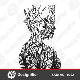 Tree Silhouette AC0002 Art Work can be used for making very nice decoration