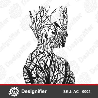 Tree Silhouette AC0002 Art Work can be used for making very nice decoration
