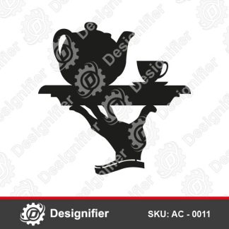 Waiter Brings Tea DXF AC0011 Can be used to make Very nice Decorations in your kitchen, dining room or even your café shop