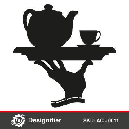 Waiter Brings Tea DXF AC0011 Can be used to make Very nice Decorations in your kitchen, dining room or even your café shop