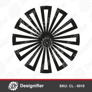 You can make modern awseome decorations by using Circle Geometric Lines Clock CL0010 DXF File to cut wood or metal for Wall Clock