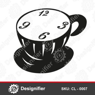 You can manufacture a creative Wall Clock by using Coffee Cup Wall Clock CL0007 with DXF format for cutting Laser or CNC