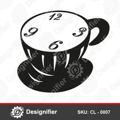 You can manufacture a creative Wall Clock by using Coffee Cup Wall Clock CL0007 with DXF format for cutting Laser or CNC