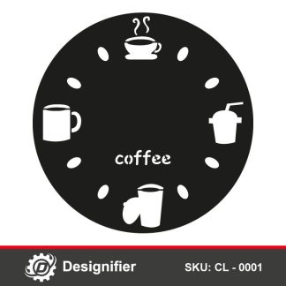 You can use Creative Kitchen Clock CL0001 design to make lovely Coffee Decoration Clock for dining room