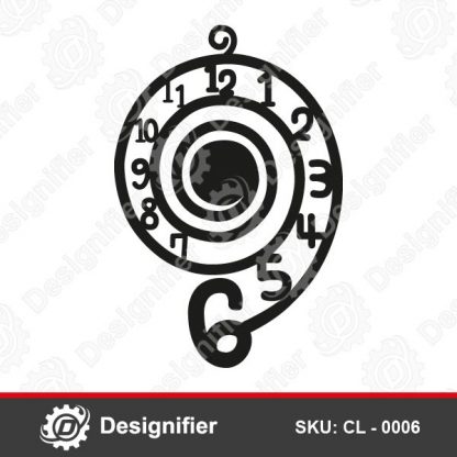 You can use Creative Spiral Clock CL0006 DXF Design to make innovative wall clock on the walls of your home, restaurant or company