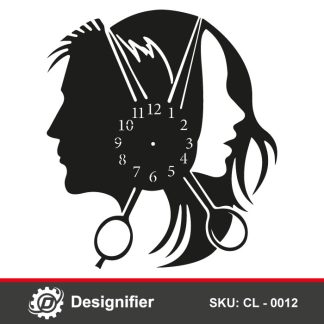 You can make your own Beauty Salon or Hairdresser Walls more stylish by Hair Salon Decor Clock CL0012 DXF Design to make awesome Wall Clock