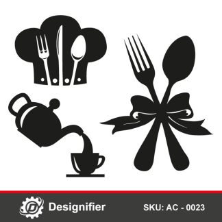 You can use Kitchen Tools Set AC0023 DXF Art Work to add a personal touch, you can use it in your kitchen or dining room
