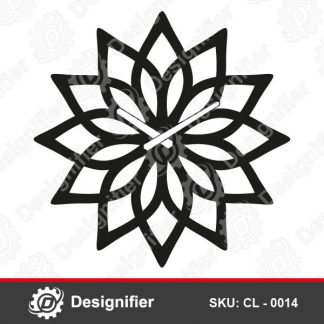 You can use Lotus Modern Wall Clock CL0014 DXF Design to make awesome Wall Clock for home, office and café