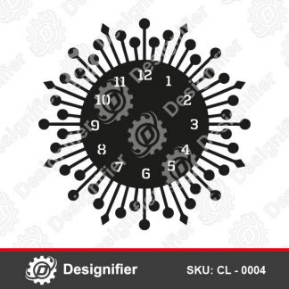 Modern Geometric Wall Clock CL0004 DXF File can be used to create an awesome decoration for the walls for best gifts