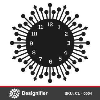 Modern Geometric Wall Clock CL0004 DXF File can be used to create an awesome decoration for the walls for best gifts