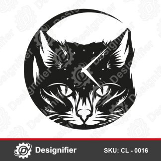 You can use Abstract Cat Clock CL0016 DXF File to make Awesome Wall clock for your home