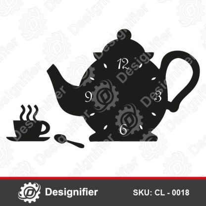 You can use Kettle Analogue Wall Clock DXF Design to make nice gift for your friends from wood, metal or any other material