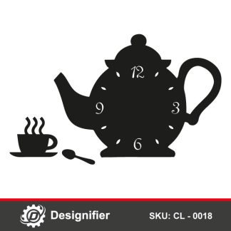 You can use Kettle Analogue Wall Clock DXF Design to make nice gift for your friends from wood, metal or any other material