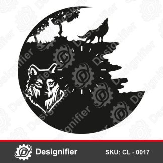 You can make a nice decoration on the walls of the house by cutting this Wolf figure Wall Clock CL0017 DXF File to make awesome Wall Clock