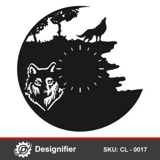 You can make a nice decoration on the walls of the house by cutting this Wolf figure Wall Clock CL0017 DXF File to make awesome Wall Clock
