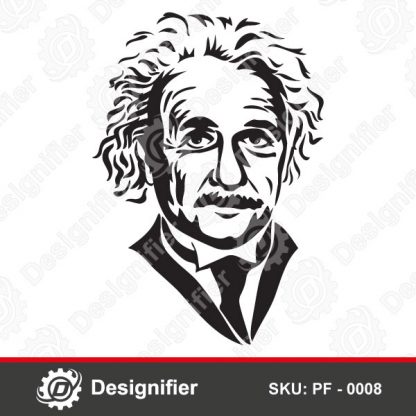 Albert Einstein Vector Face PF0008 DXF File can be used to create great pieces of art on the walls of the home, Greatest Physicist In History