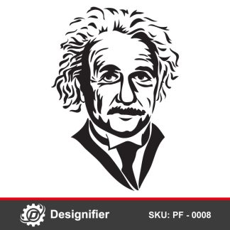 You can create awesome scientific wall art by using the Albert Einstein Vector Face PF0008 DXF design