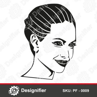 You can use Angelina Jolie Vector Face PF0009 DXF Design to make very nice wall art for American Actress Angelina Jolie and for people who love cinema, movies, and actors
