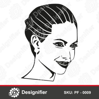 You can use Angelina Jolie Vector Face PF0009 DXF Design to make very nice wall art for American Actress Angelina Jolie and for people who love cinema, movies, and actors