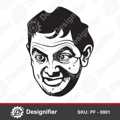 You can use MR Bean Vector Face PF0001 to make very nice Wall Art or Decoration in your home and also give awesome gifts to people closed to you