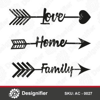 Soft Art Home Love AC0027 DXF Design can be used to make awesome wall decoration in all rooms from metals to all family members and friends
