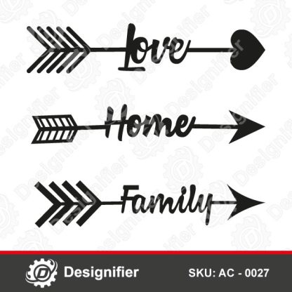 Soft Art Home Love AC0027 DXF Design can be used to make awesome wall decoration in all rooms from metals to all family members and friends