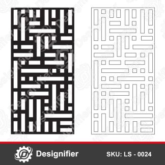 Blocks Privacy Screen DXF LS0024 design can be used for Laser cutting and CNC decorative applications like walls, doors, windows and garden fences
