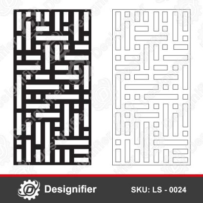 Blocks Privacy Screen DXF LS0024 design can be used for Laser cutting and CNC decorative applications like walls, doors, windows and garden fences