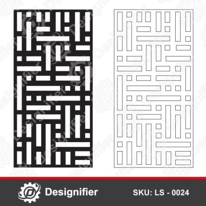 Blocks Privacy Screen DXF LS0024 design can be used for Laser cutting and CNC decorative applications like walls, doors, windows and garden fences