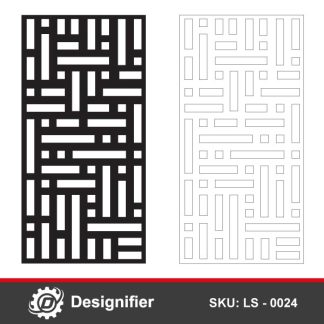 Blocks Privacy Screen DXF LS0024 design can be used for Laser cutting and CNC decorative applications like walls, doors, windows and garden fences