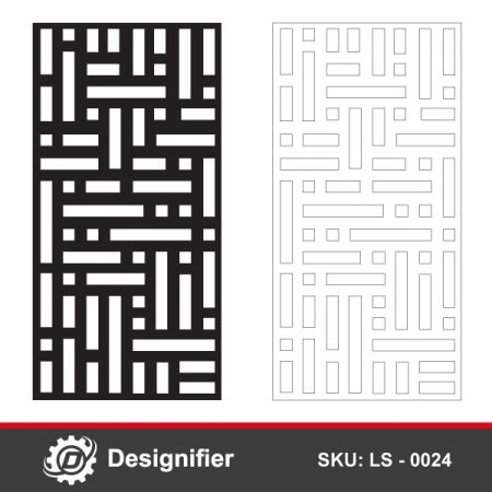 Blocks Privacy Screen DXF LS0024 design can be used for Laser cutting and CNC decorative applications like walls, doors, windows and garden fences