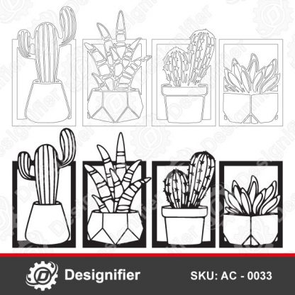 You can use Cactus Wall Art AC0033 vector design to make a gift for all special occasions and home decor on the walls