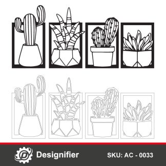 You can use Cactus Wall Art AC0033 vector design to make a gift for all special occasions and home decor on the walls