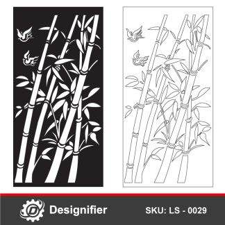 Create a Garden Decorative Fence using Bamboo Decorative Panel LS0029 DXF vector design
