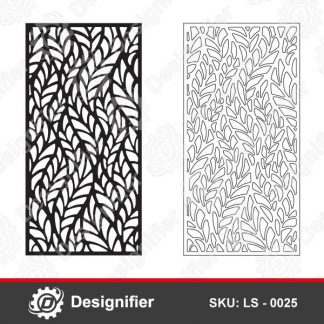 Flowleaf Privacy Screen DXF LS0025, DXF File Ready To Cut With Laser, CNC And Plasma Cutter, Awesome Decorative Panel