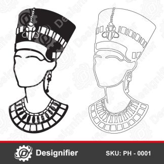 You can use the design Nefertiti Face Wall Art PH0001 in DXF format to create the most awesome piece of wall art for all lovers of ancient Egyptian civilization