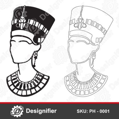 You can use the design Nefertiti Face Wall Art PH0001 in DXF format to create the most awesome piece of wall art for all lovers of ancient Egyptian civilization