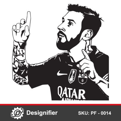 Make nice decoration pieces on the walls through Lionel Messi Vector Face PF0014 for all football lovers and fans