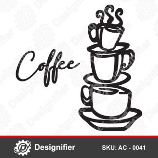Coffee Bar Sign Pieces DXF AC 0041 is a digital file that can be used to create distinctive decorative pieces in the coffee corner of your home or in your kitchen decor