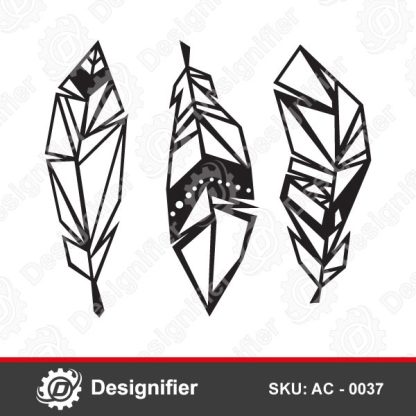 You can make Awesome Decoration with GeoFeathers DXF Wall Art AC0037 by Laser Cutting And CNC, And also Engraving