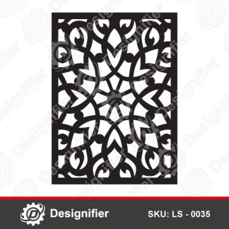 You can create the best pieces of art in the ceilings, walls, and room dividers in your home or office using Decorative Pattern Stencil DXF LS 0035 digital file