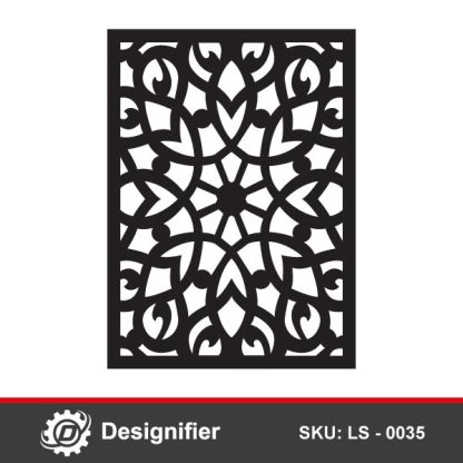 You can create the best pieces of art in the ceilings, walls, and room dividers in your home or office using Decorative Pattern Stencil DXF LS 0035 digital file